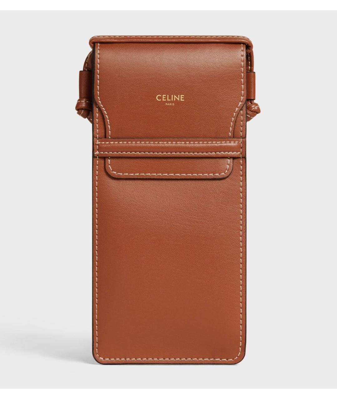 CELINE Коричневая сумка через плечо из искусственной кожи, фото 5
