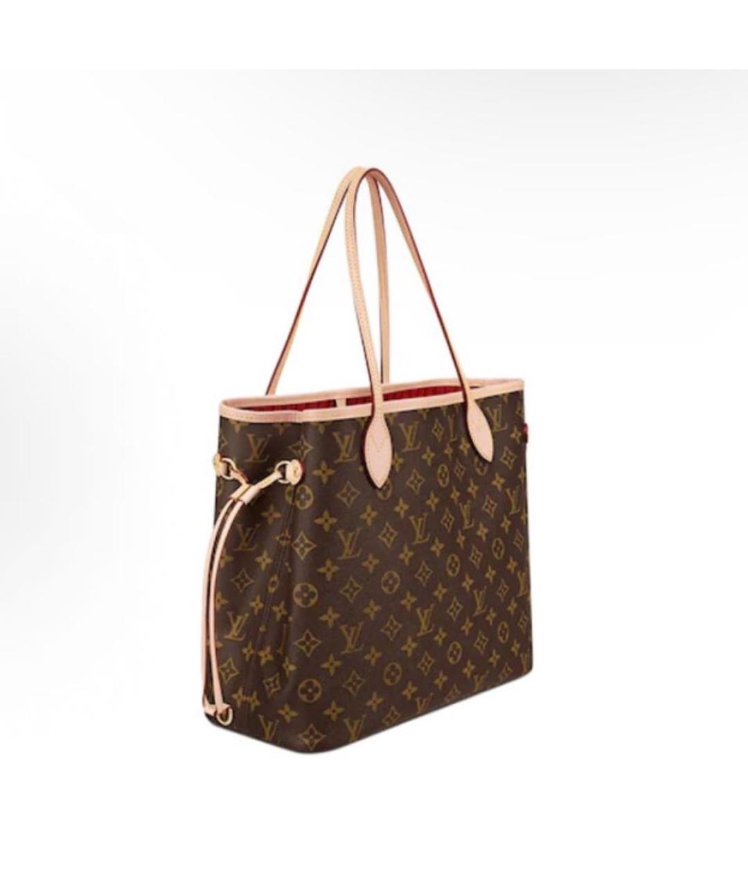 LOUIS VUITTON Коричневая кожаная сумка тоут, фото 4