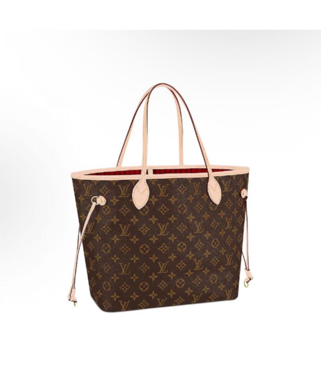 LOUIS VUITTON Коричневая кожаная сумка тоут, фото 3