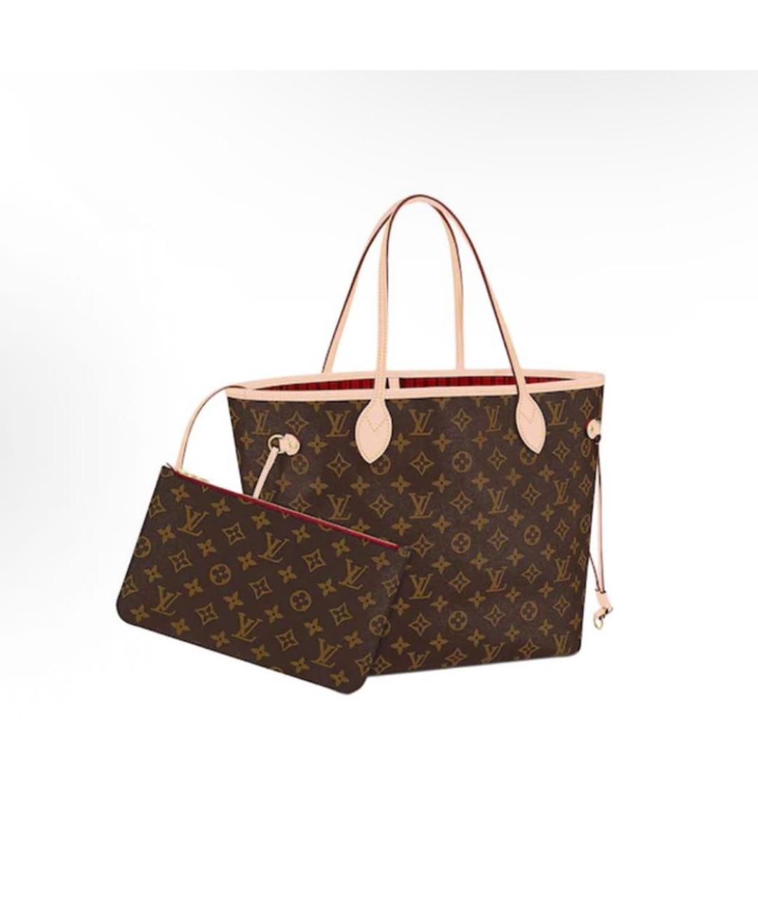 LOUIS VUITTON Коричневая кожаная сумка тоут, фото 7