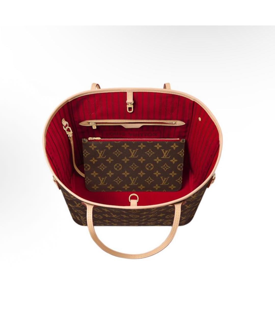 LOUIS VUITTON Коричневая кожаная сумка тоут, фото 8