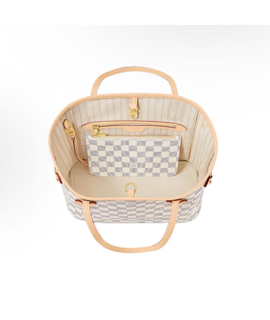 LOUIS VUITTON Бежевая кожаная сумка с короткими ручками, фото 3