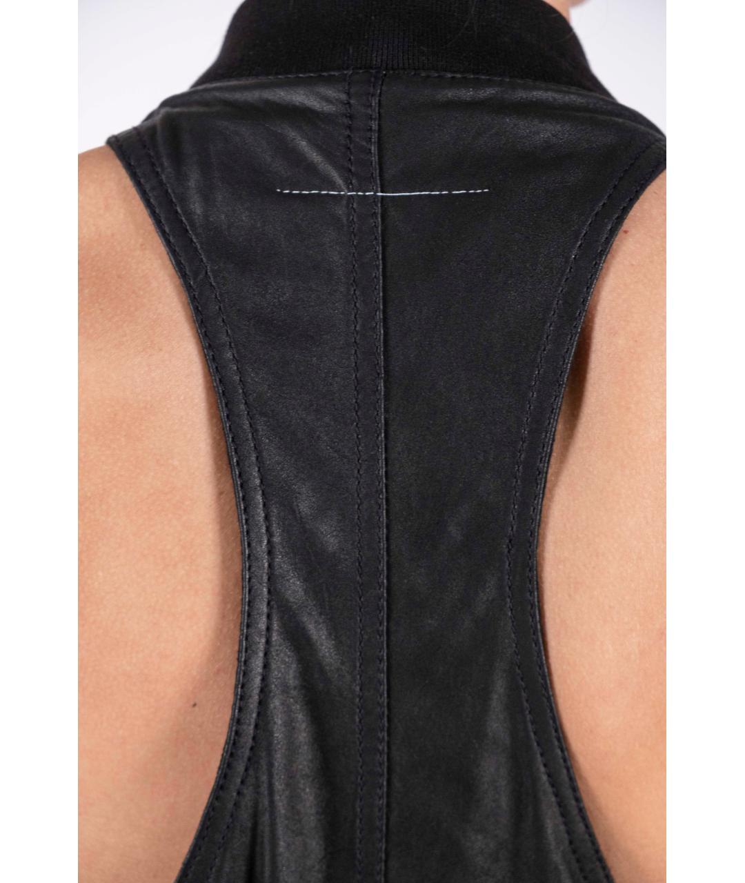MAISON MARGIELA Черный кожаный жилет, фото 4