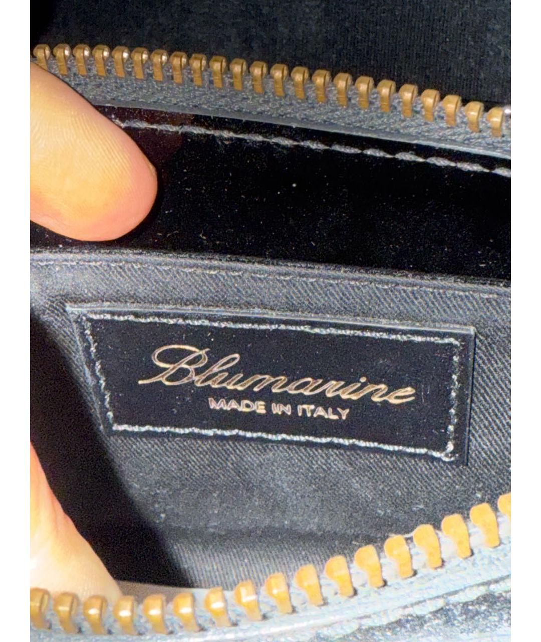 BLUMARINE Черная сумка с короткими ручками из лакированной кожи, фото 4