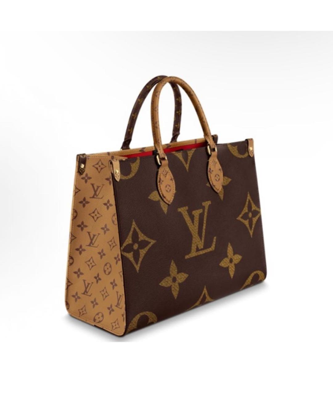 LOUIS VUITTON Коричневая кожаная сумка тоут, фото 2