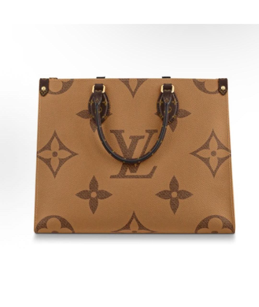 LOUIS VUITTON Коричневая кожаная сумка тоут, фото 3