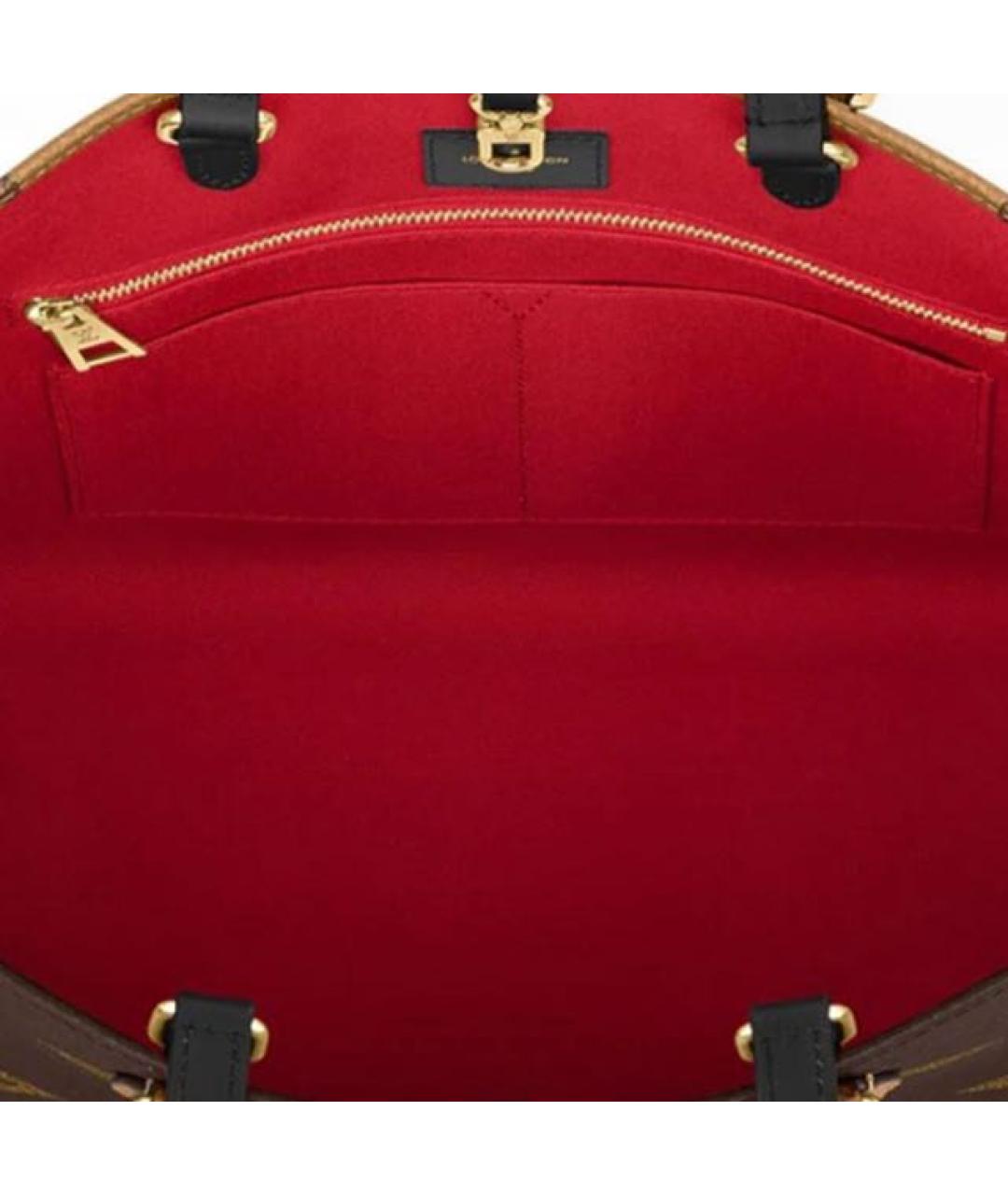 LOUIS VUITTON Коричневая кожаная сумка тоут, фото 6