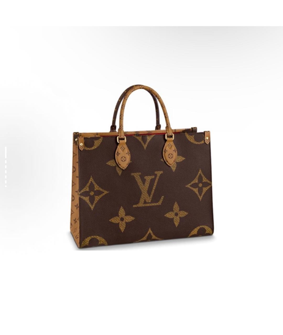 LOUIS VUITTON Коричневая кожаная сумка тоут, фото 7