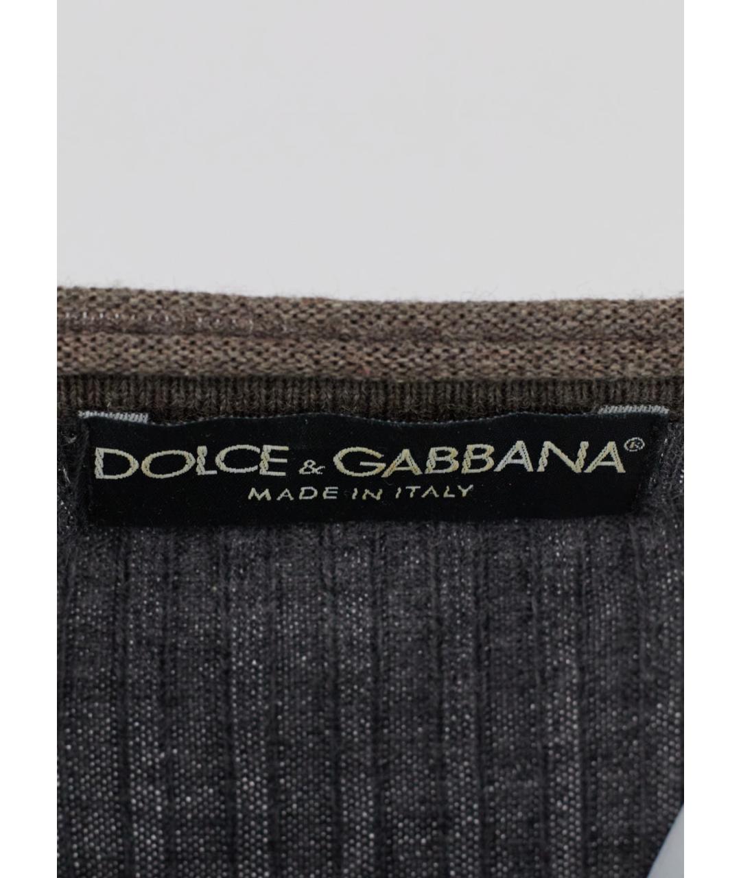 DOLCE&GABBANA Серый шерстяной кардиган, фото 3