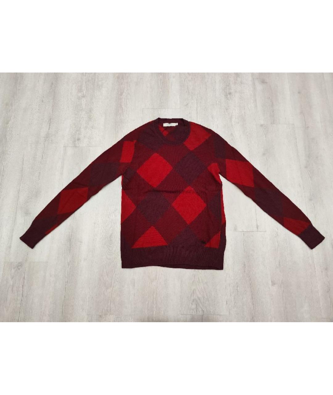 BURBERRY Бордовый шерстяной джемпер / свитер, фото 6