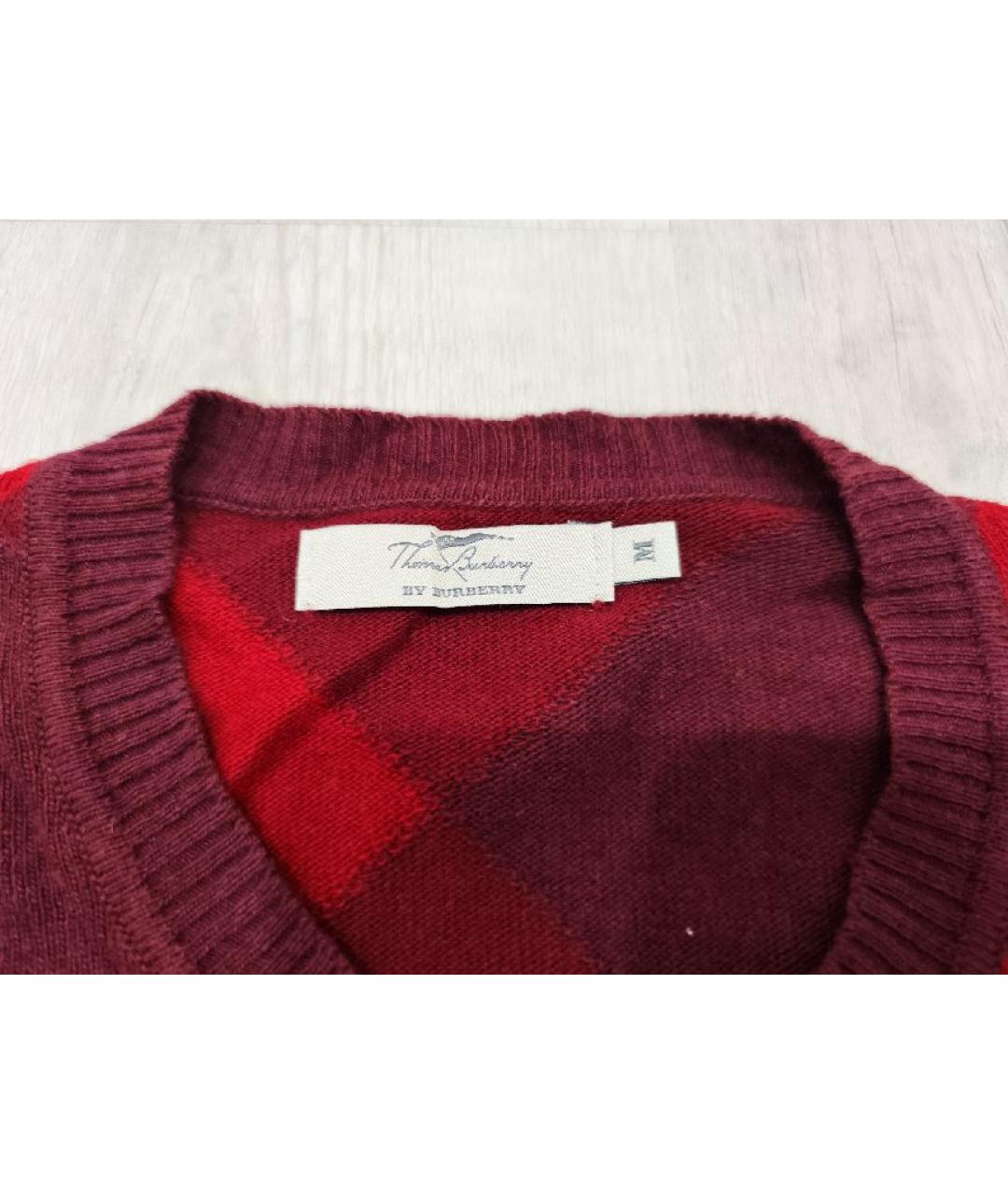 BURBERRY Бордовый шерстяной джемпер / свитер, фото 3