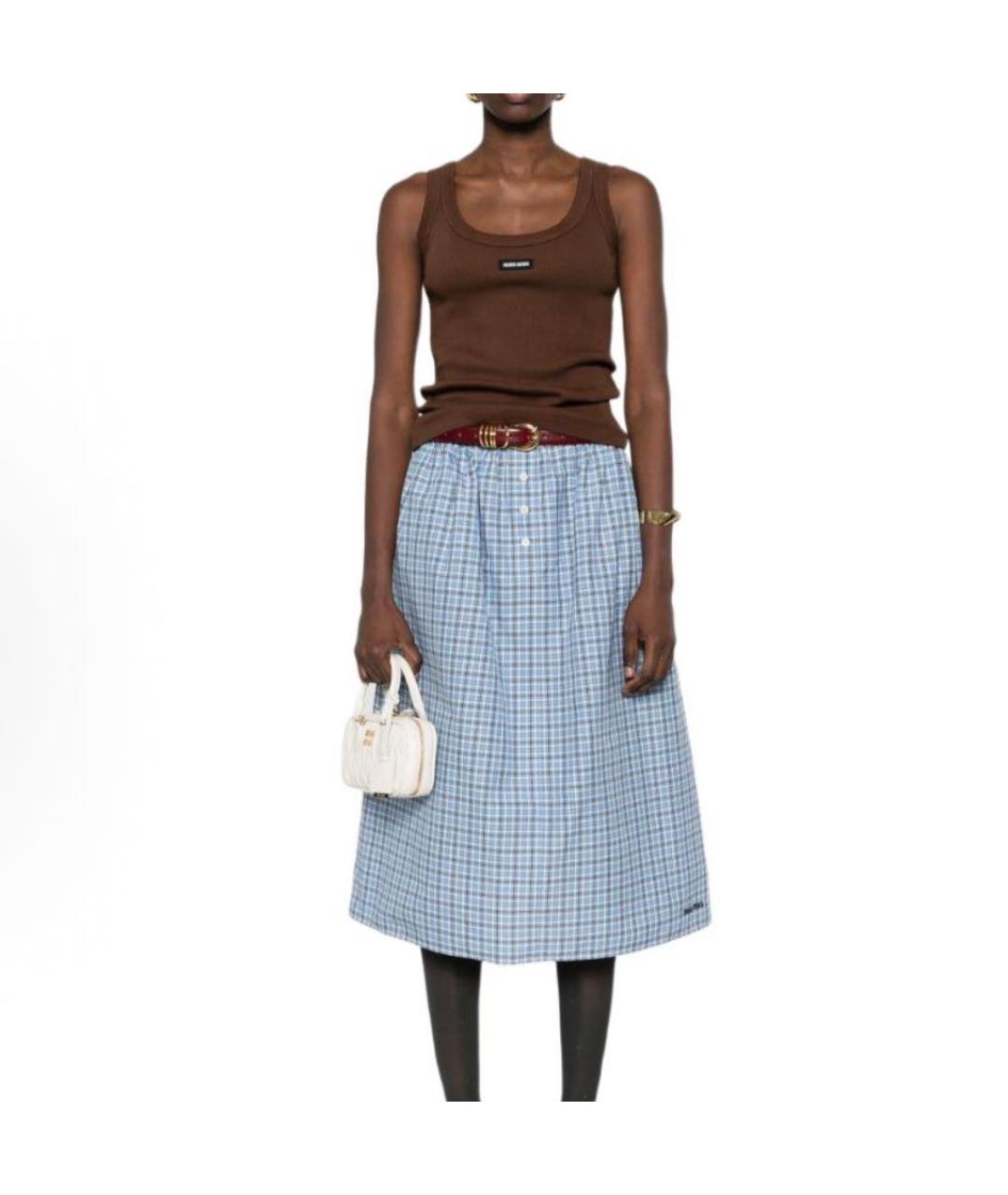 MIU MIU Коричневая майка, фото 2