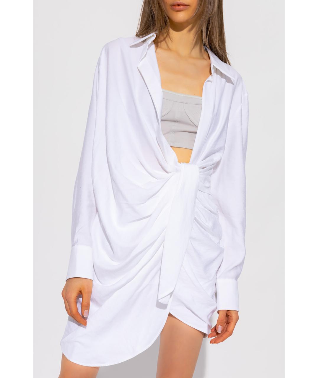 JACQUEMUS Белое коктейльное платье, фото 3