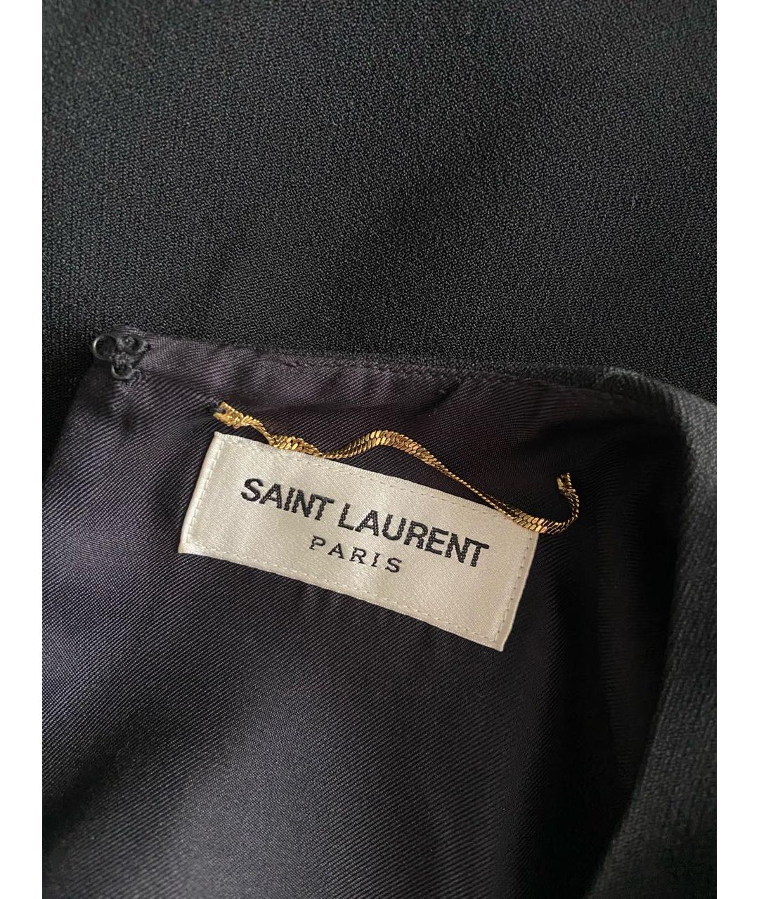 SAINT LAURENT Черное вискозное повседневное платье, фото 4