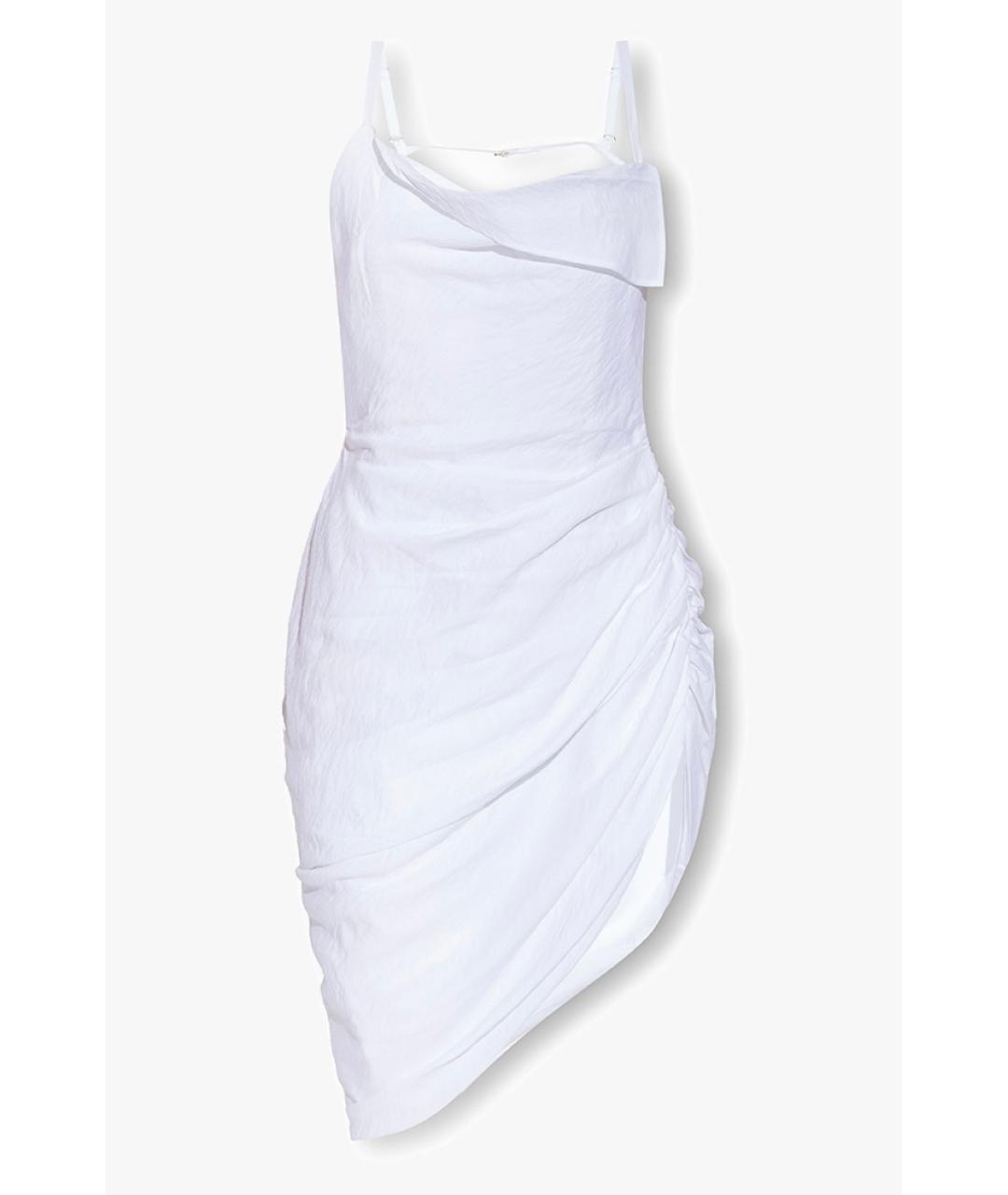 JACQUEMUS Белое коктейльное платье, фото 5