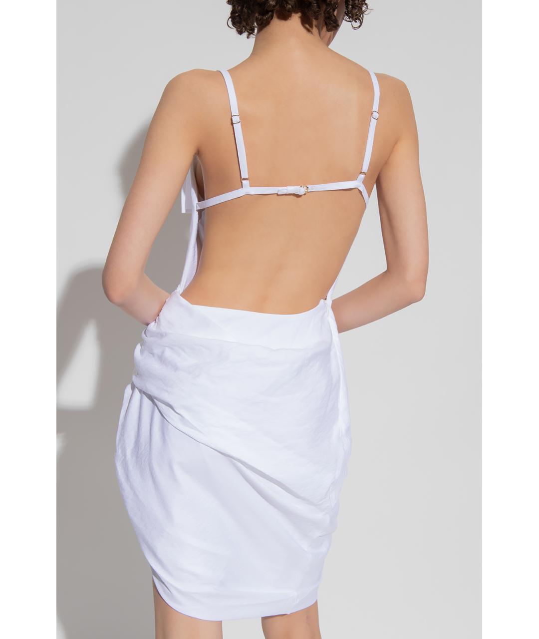 JACQUEMUS Белое коктейльное платье, фото 4