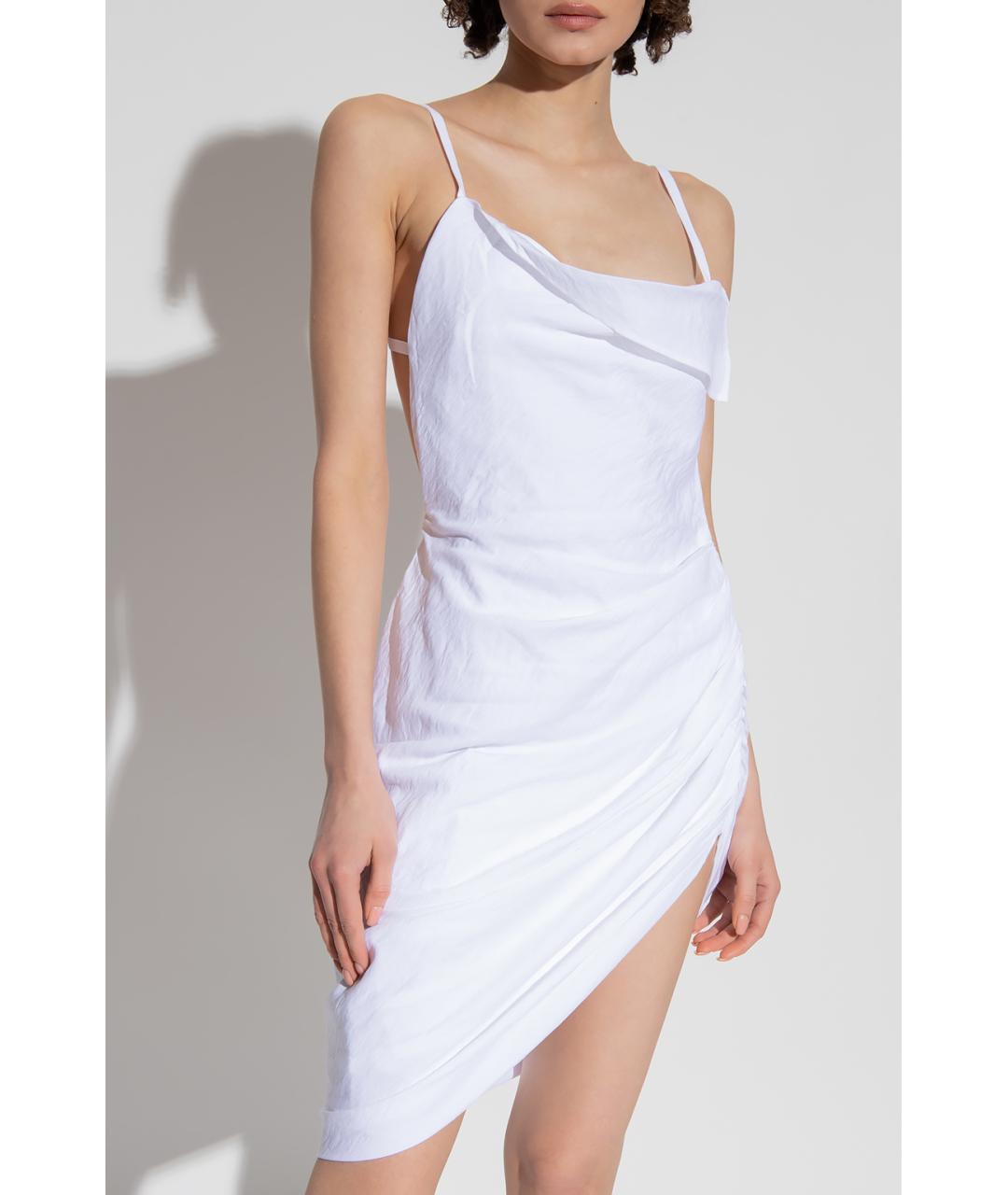 JACQUEMUS Белое коктейльное платье, фото 3