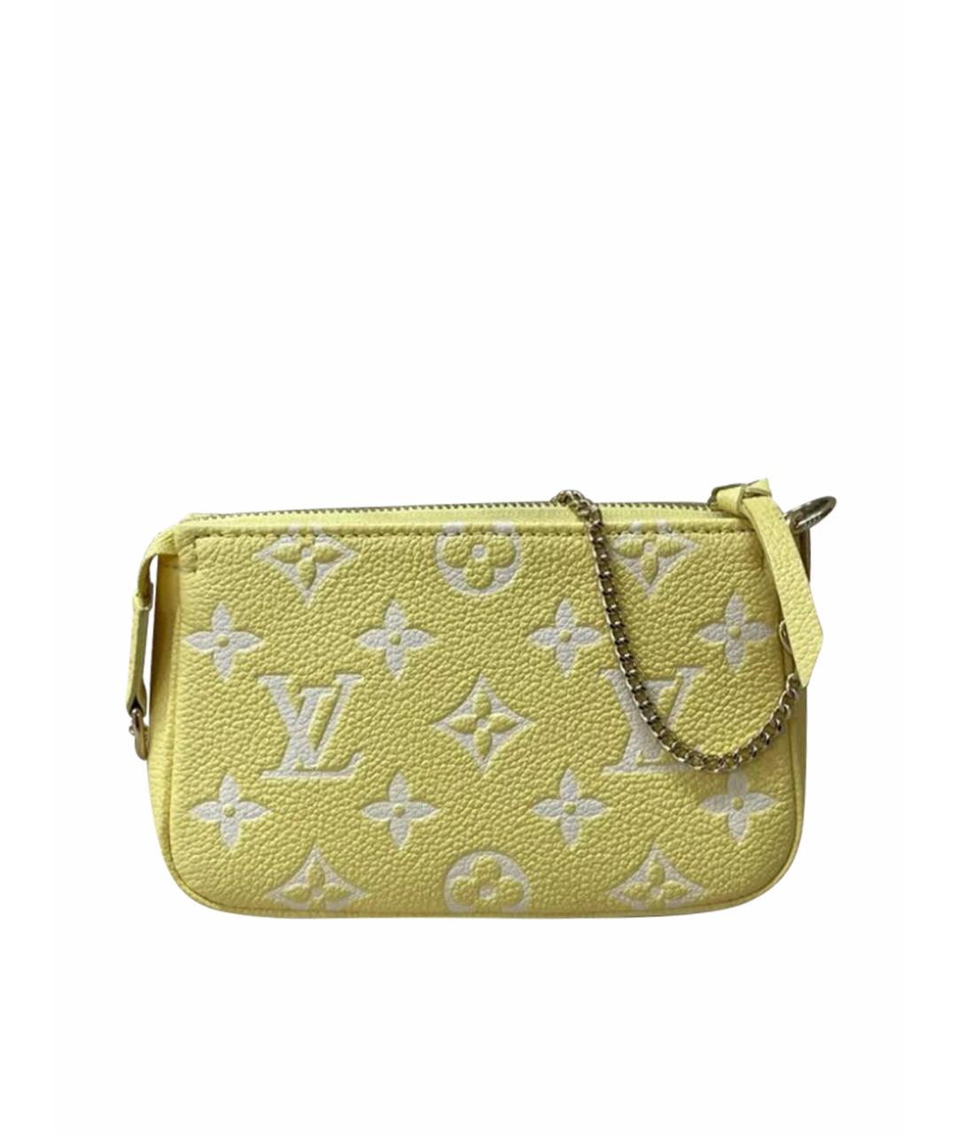 LOUIS VUITTON Желтая кожаная сумка с короткими ручками, фото 1
