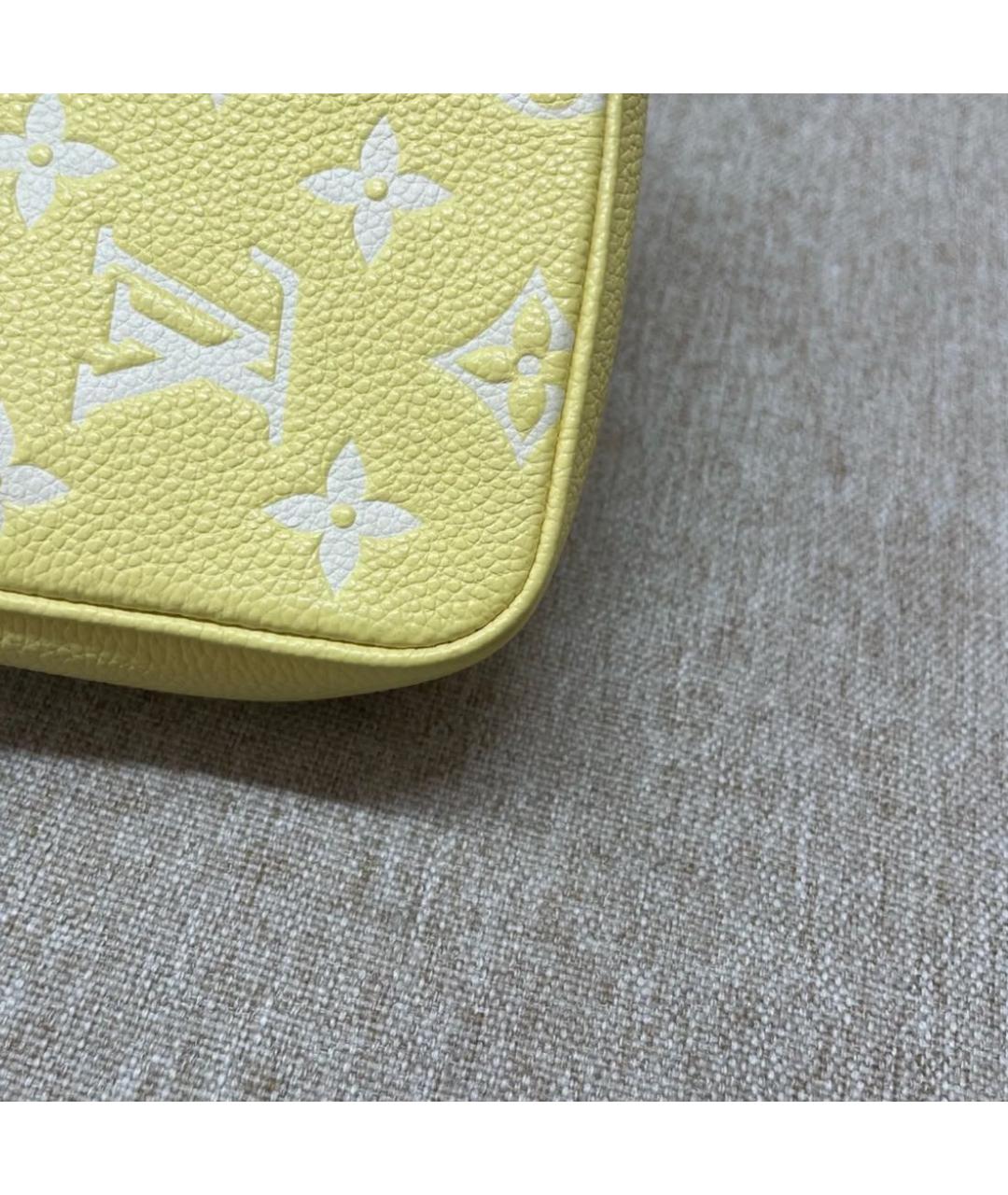 LOUIS VUITTON Желтая кожаная сумка с короткими ручками, фото 7