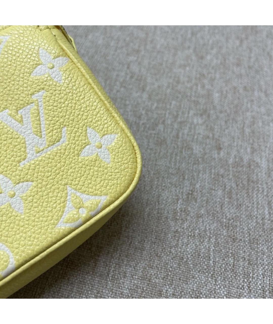 LOUIS VUITTON Желтая кожаная сумка с короткими ручками, фото 6