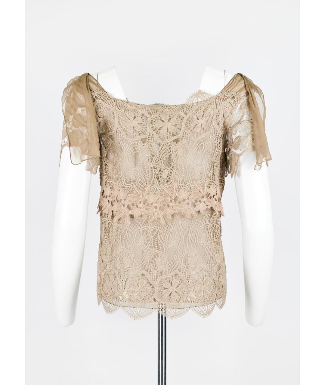 ALBERTA FERRETTI Коричневый хлопковый костюм с юбками, фото 6