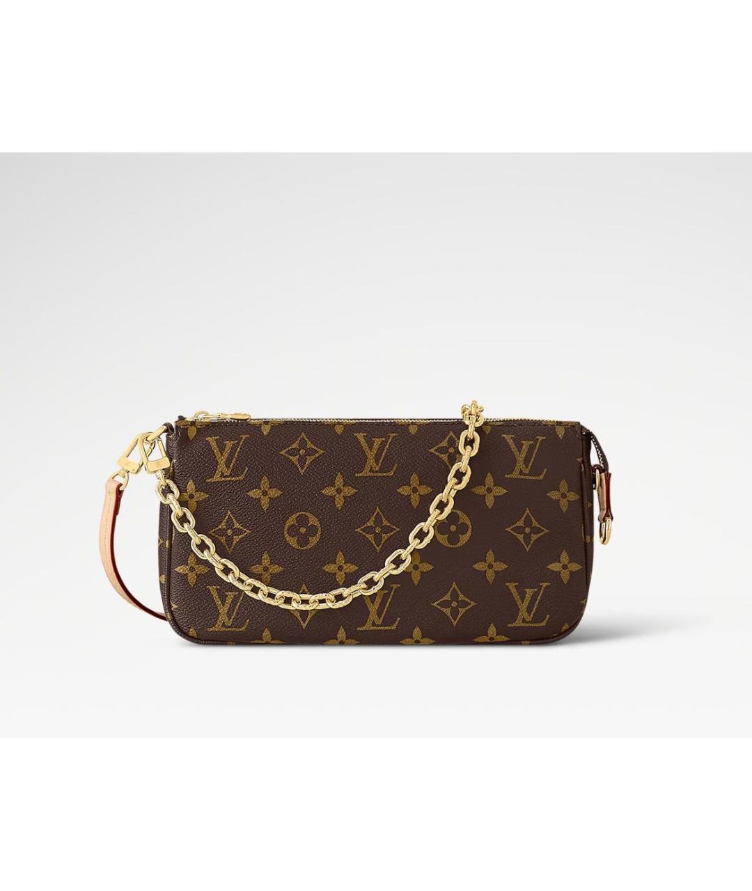 LOUIS VUITTON Коричневая кожаная сумка через плечо, фото 8