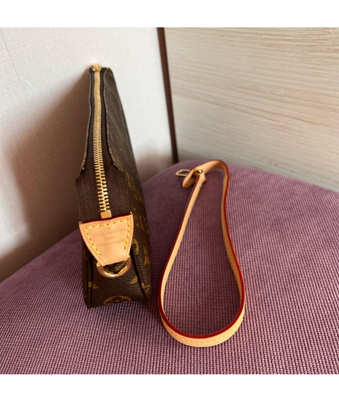 LOUIS VUITTON Коричневая кожаная сумка через плечо, фото 5