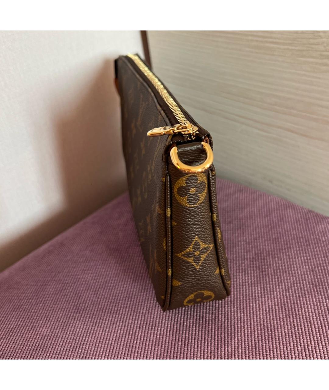 LOUIS VUITTON Коричневая кожаная сумка через плечо, фото 3