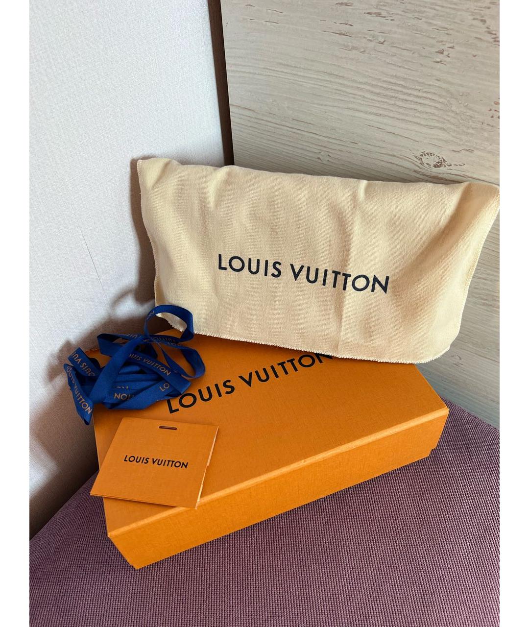 LOUIS VUITTON Коричневая кожаная сумка через плечо, фото 6