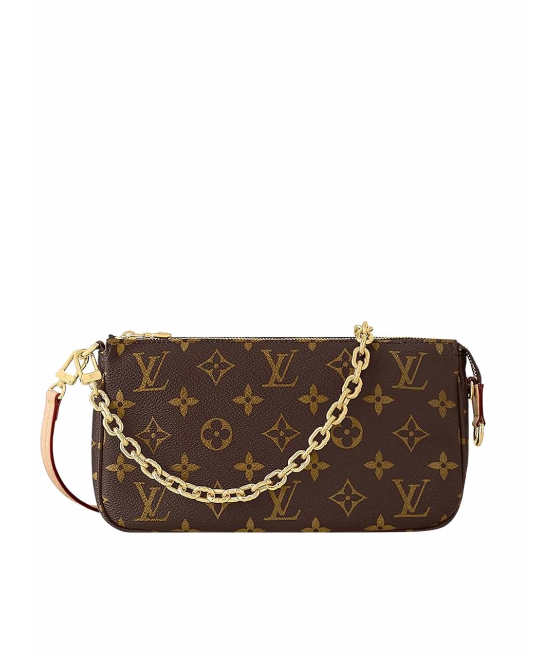 LOUIS VUITTON Коричневая кожаная сумка через плечо, фото 1