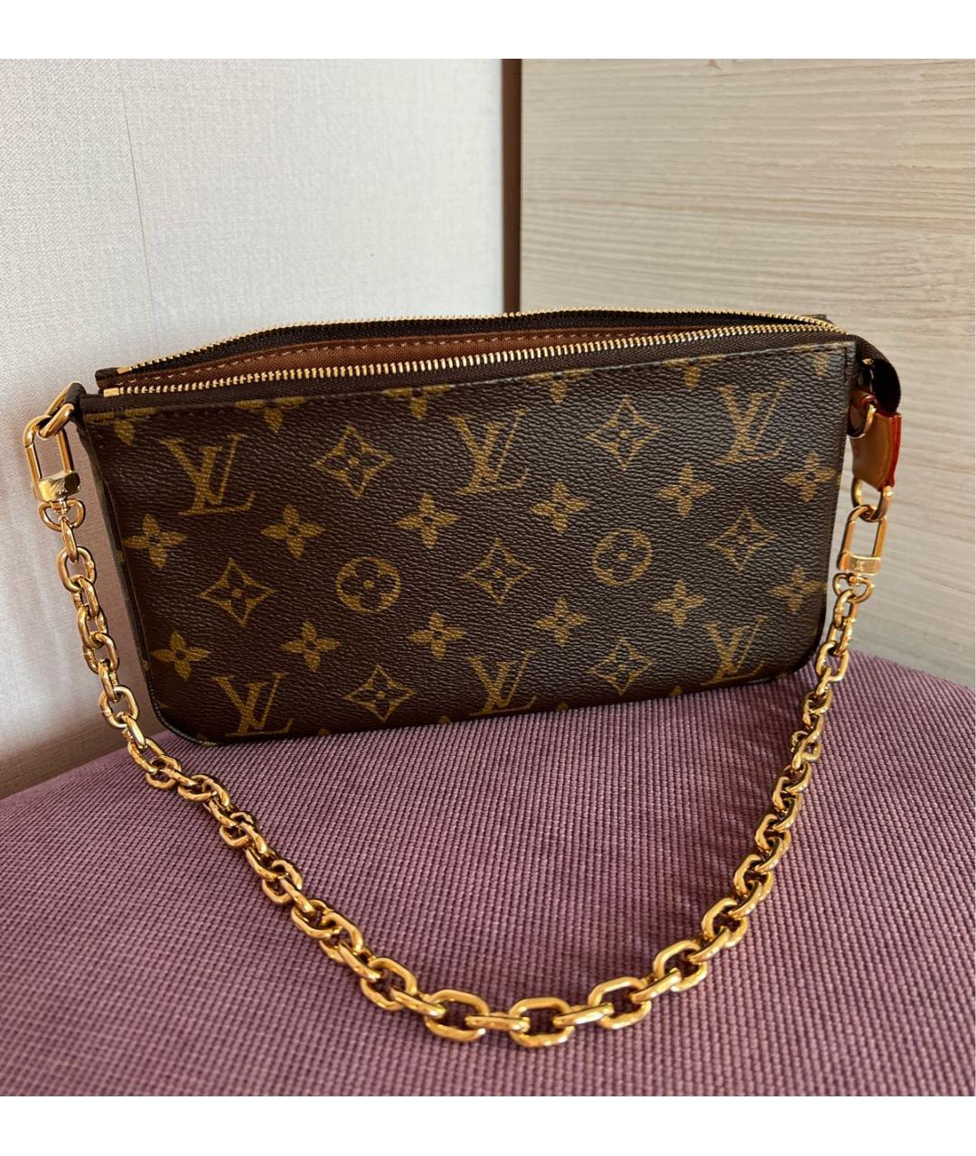 LOUIS VUITTON Коричневая кожаная сумка через плечо, фото 2