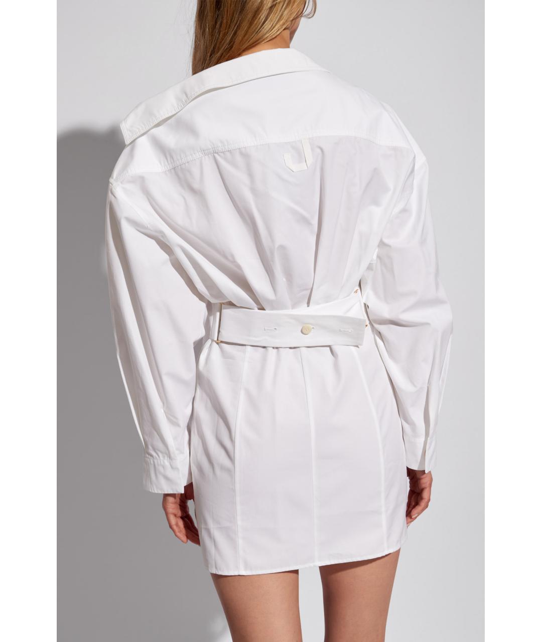 JACQUEMUS Белое коктейльное платье, фото 4