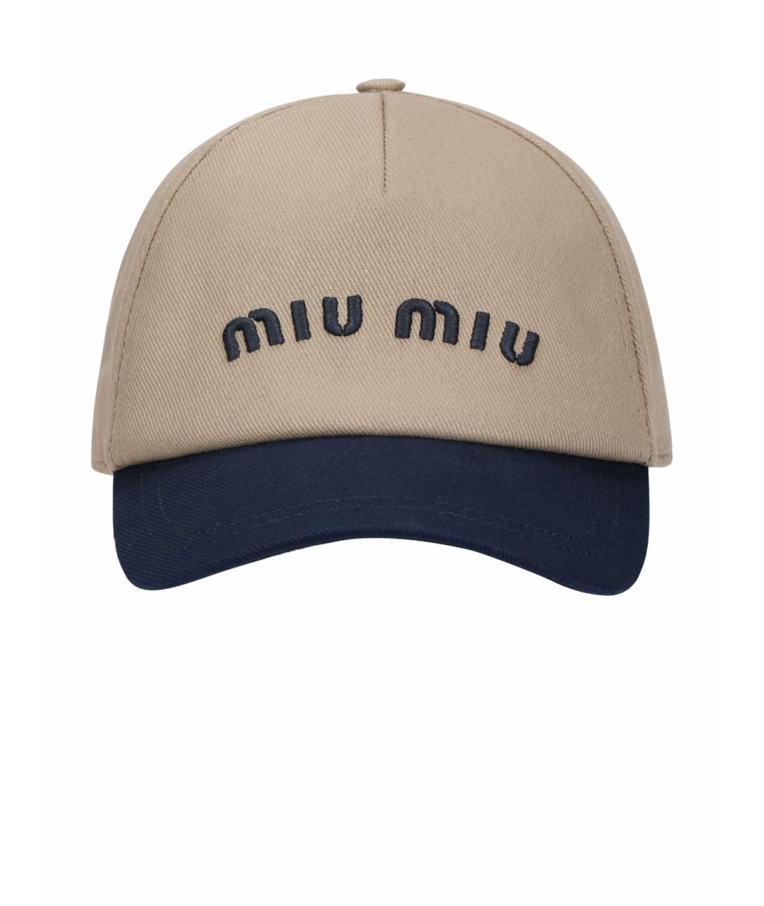 MIU MIU Бежевая хлопковая кепка, фото 1