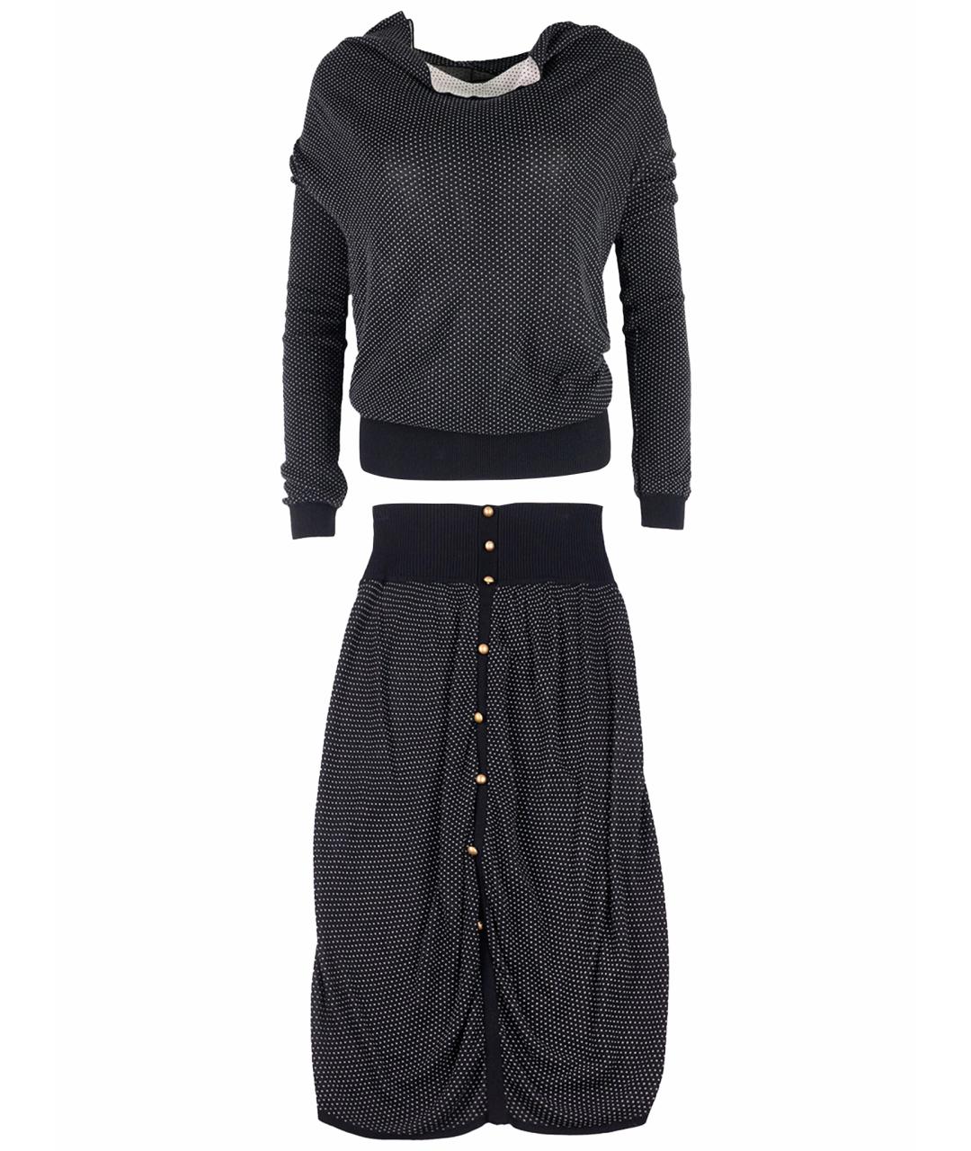 ALEXANDER MCQUEEN Черный вискозный костюм с юбками, фото 1
