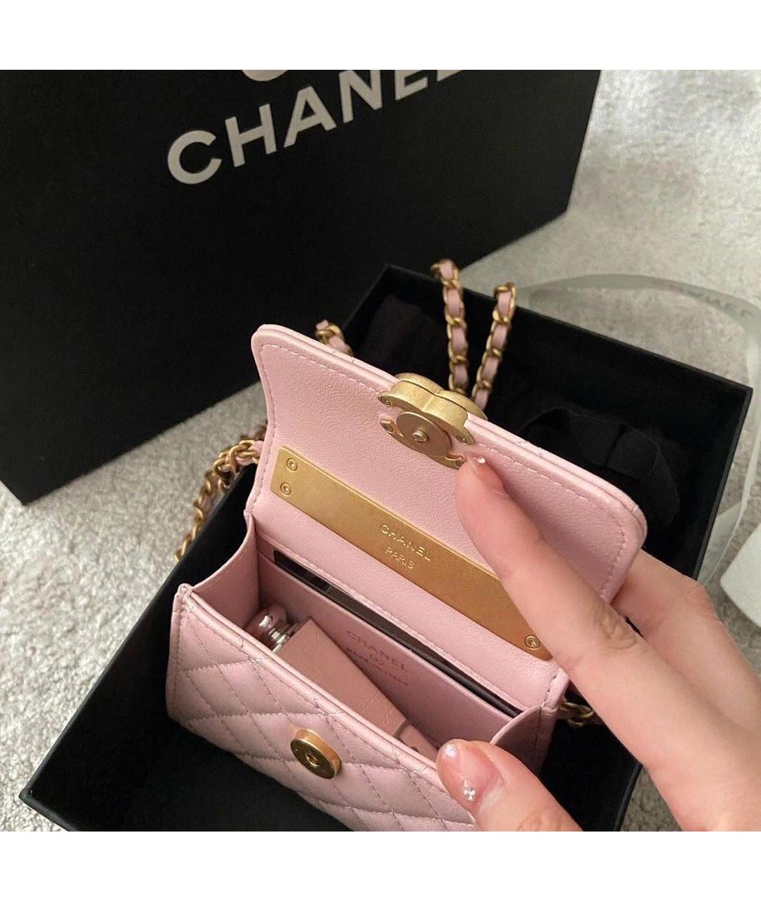 CHANEL Розовая кожаная сумка через плечо, фото 2