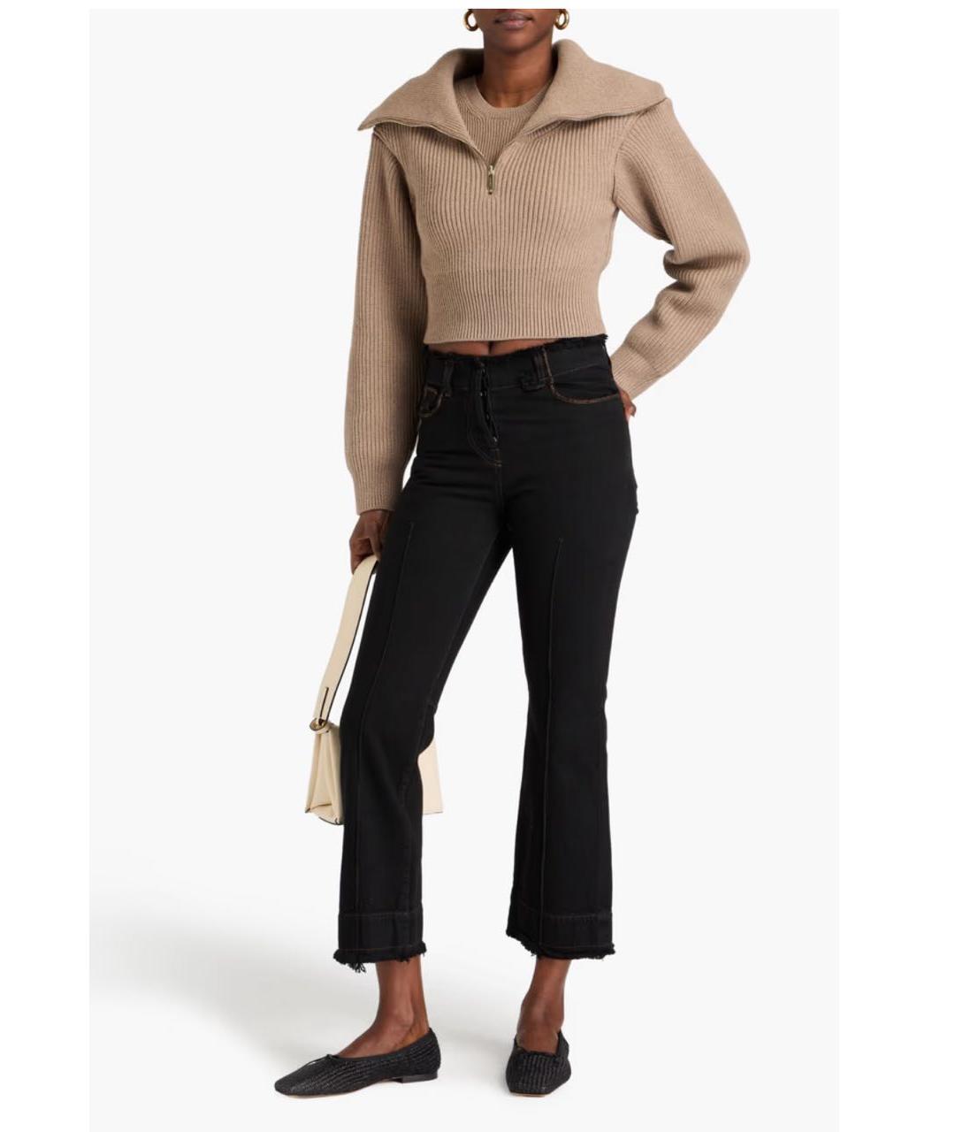 JACQUEMUS Черные хлопковые джинсы клеш, фото 2
