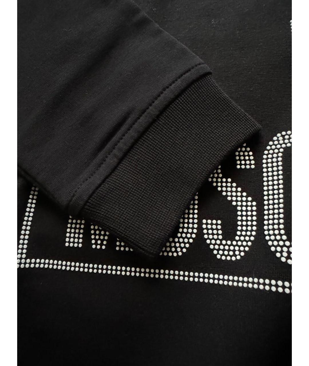 LOVE MOSCHINO Черное хлопковое повседневное платье, фото 8