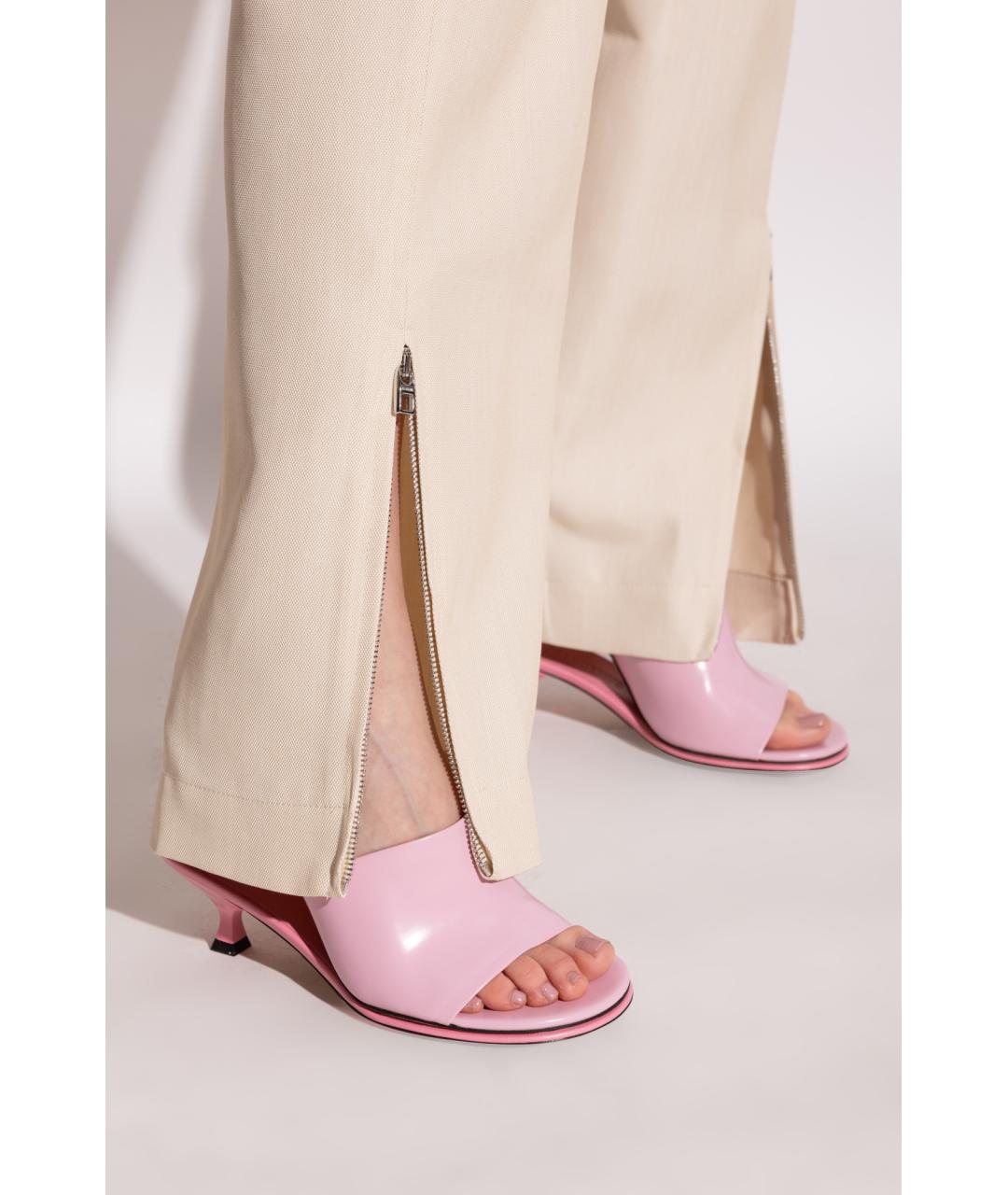 JACQUEMUS Розовые кожаные мюли, фото 4