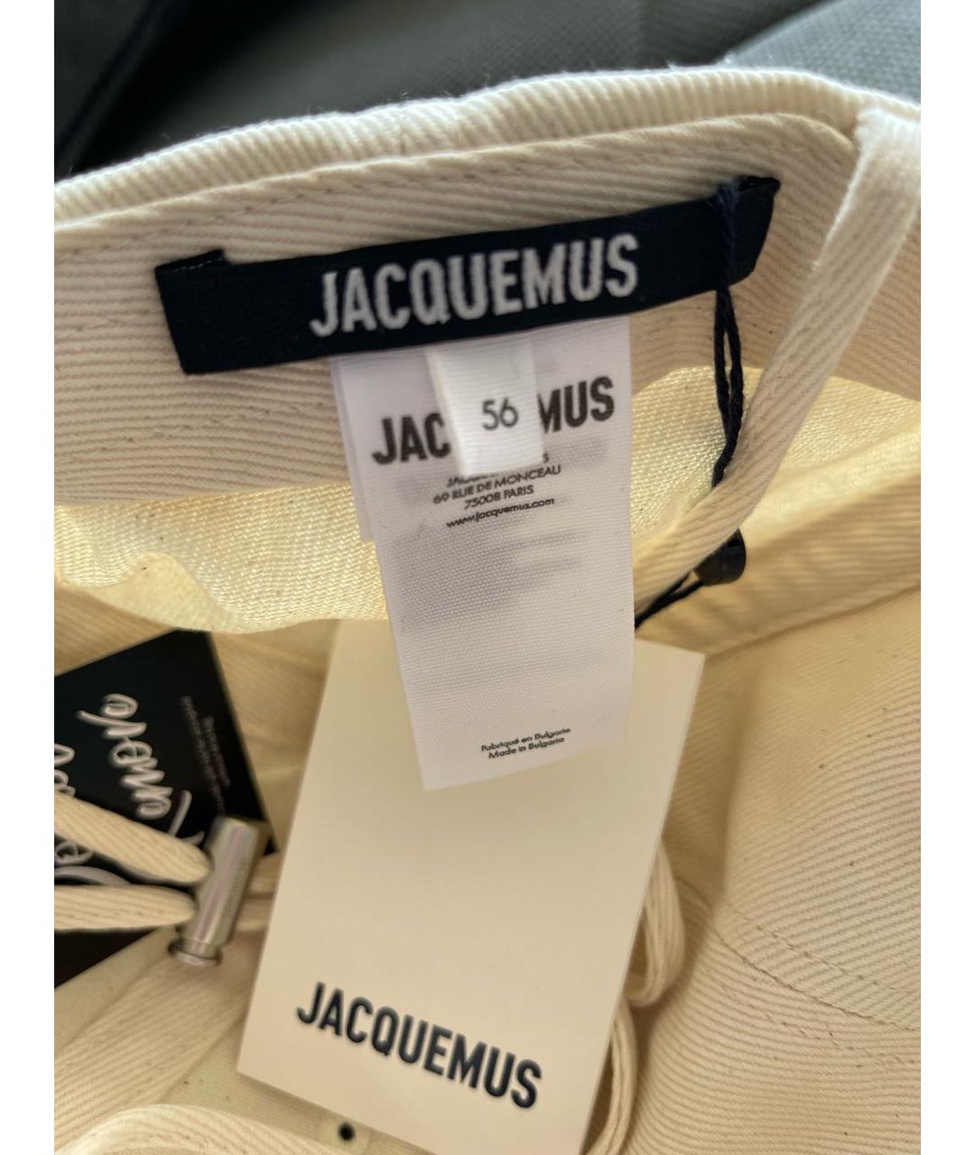 JACQUEMUS Белая хлопковая кепка, фото 3