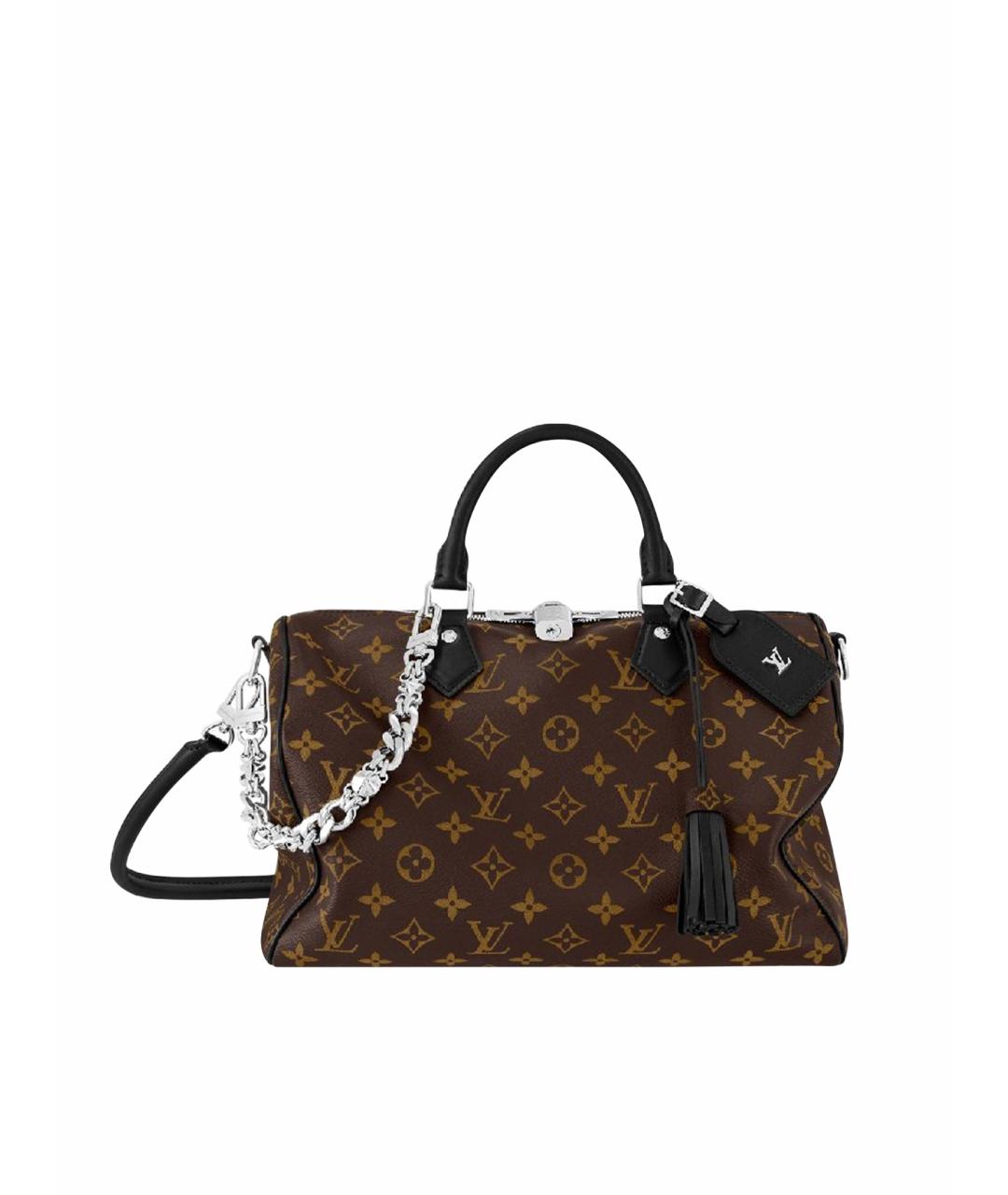 LOUIS VUITTON Коричневая кожаная сумка с короткими ручками, фото 1