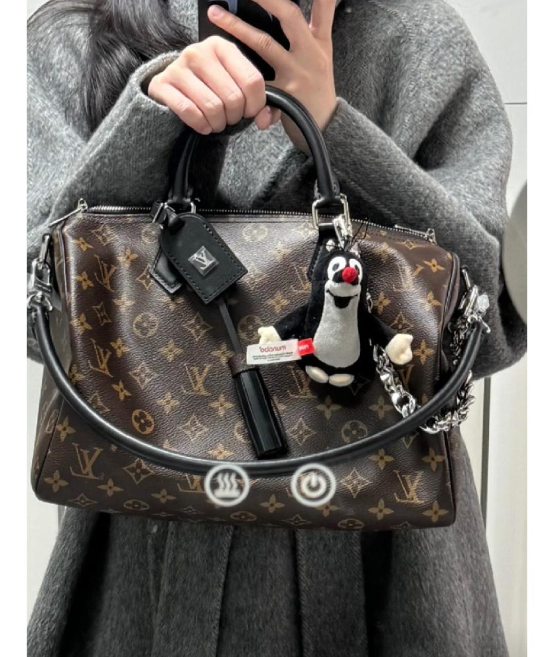 LOUIS VUITTON Коричневая кожаная сумка с короткими ручками, фото 7