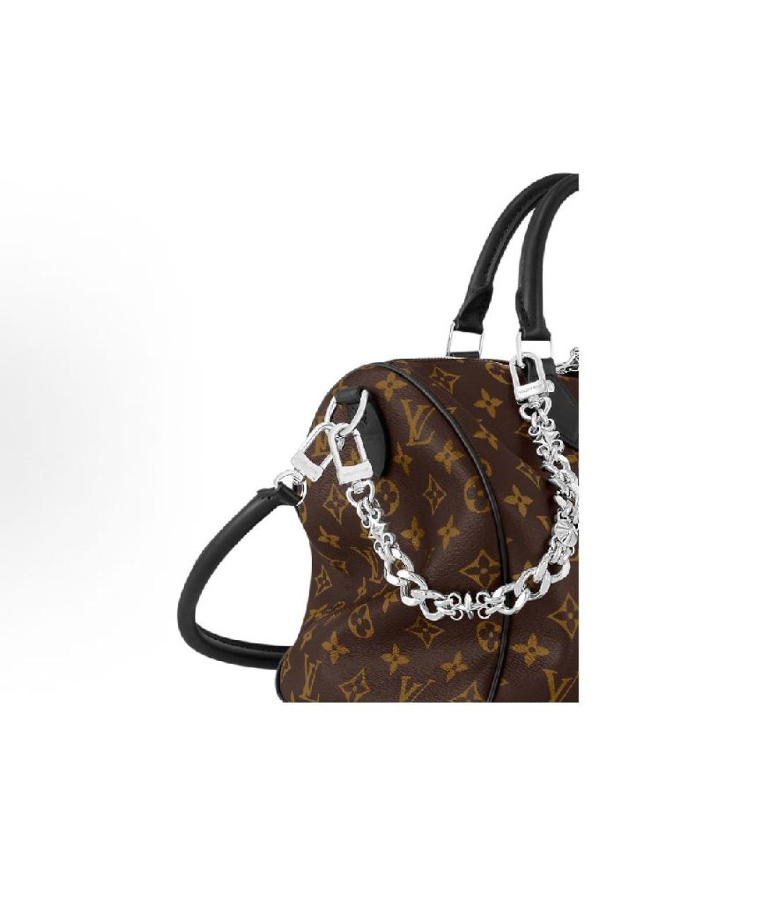 LOUIS VUITTON Коричневая кожаная сумка с короткими ручками, фото 4