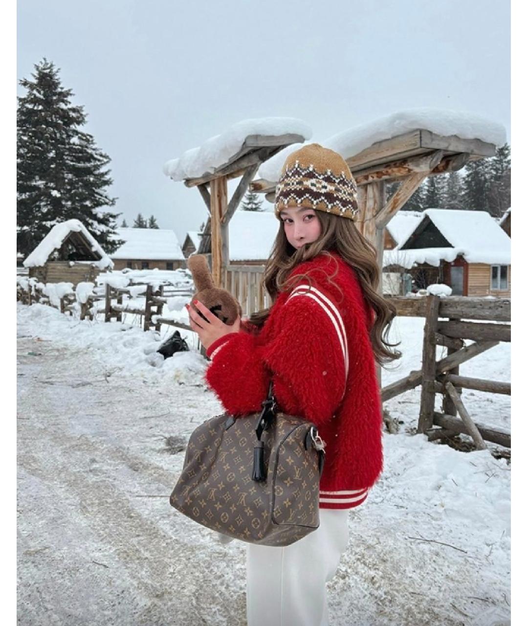 LOUIS VUITTON Коричневая кожаная сумка с короткими ручками, фото 8