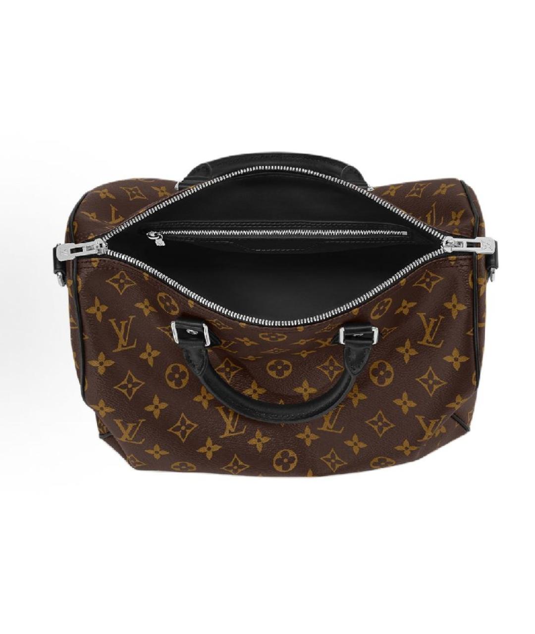 LOUIS VUITTON Коричневая кожаная сумка с короткими ручками, фото 3