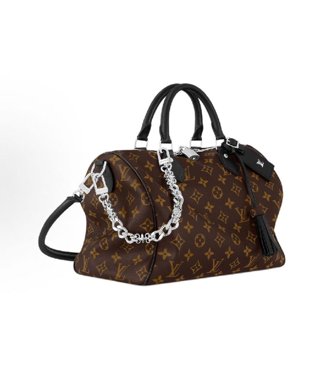 LOUIS VUITTON Коричневая кожаная сумка с короткими ручками, фото 2