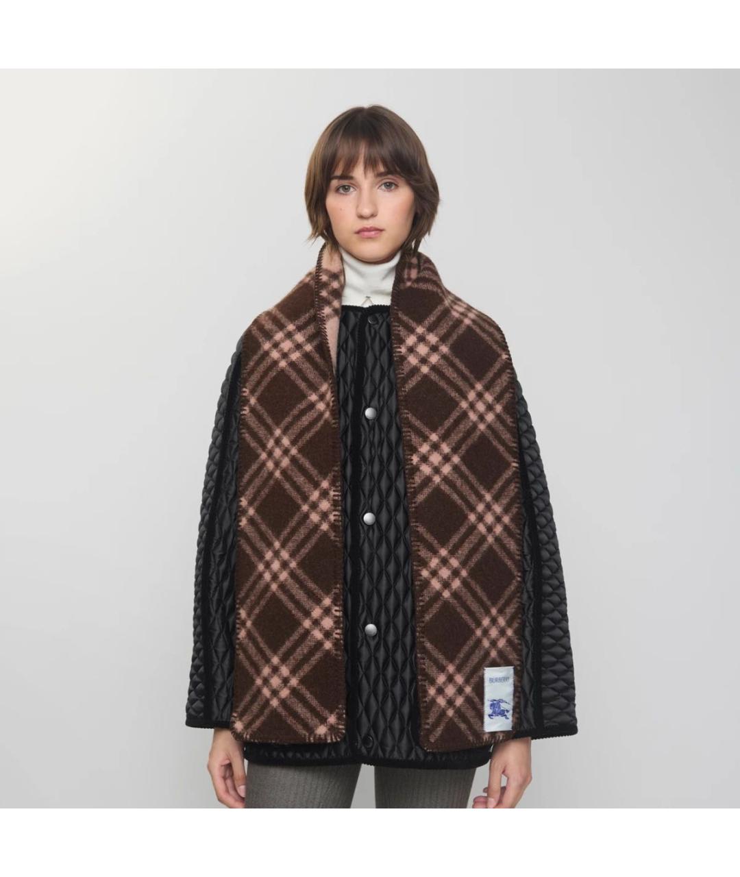 BURBERRY Коричневый шерстяной шарф, фото 4