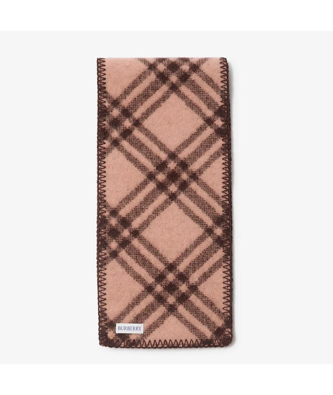 BURBERRY Коричневый шерстяной шарф, фото 2