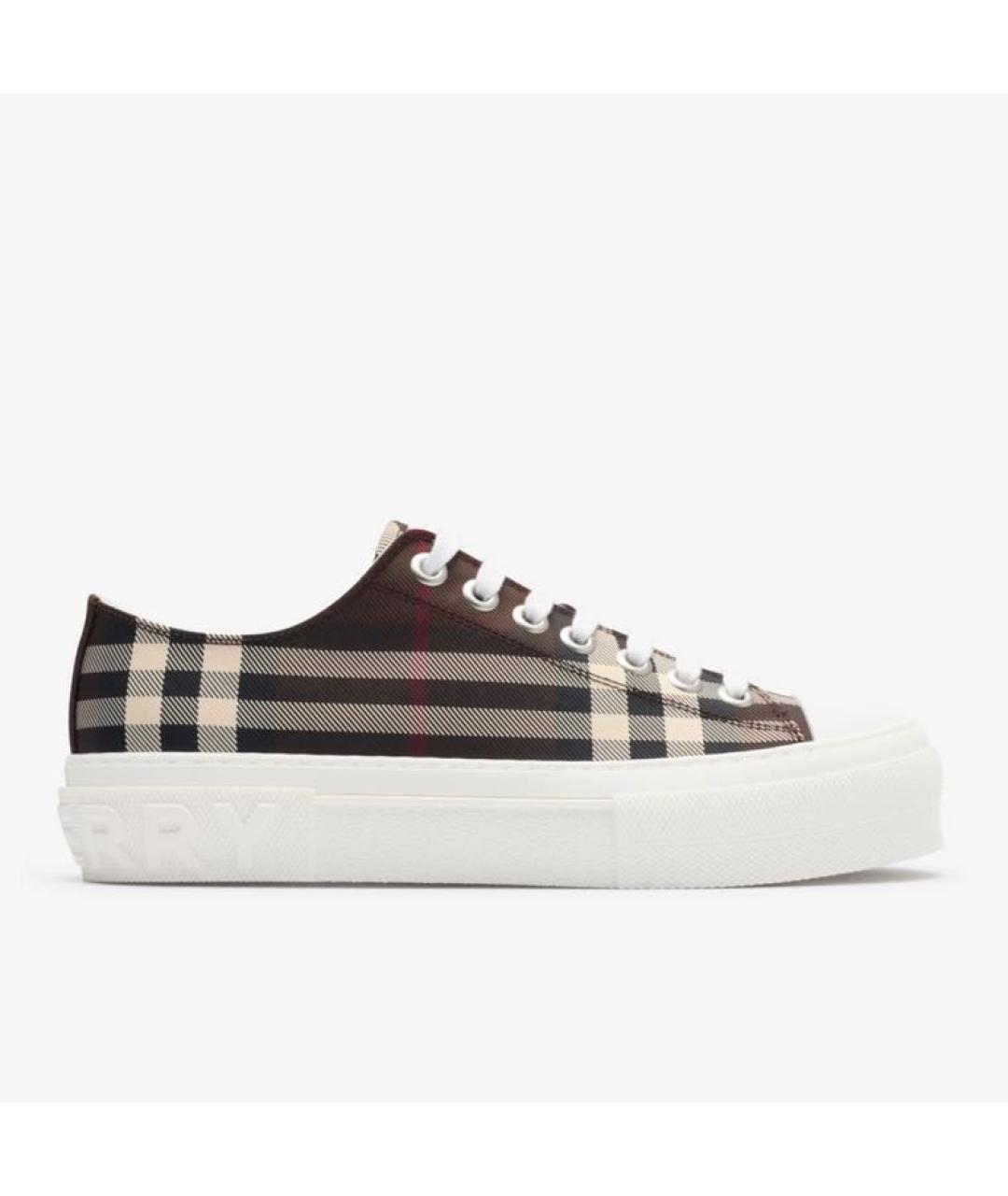 BURBERRY Коричневые текстильные кеды, фото 6