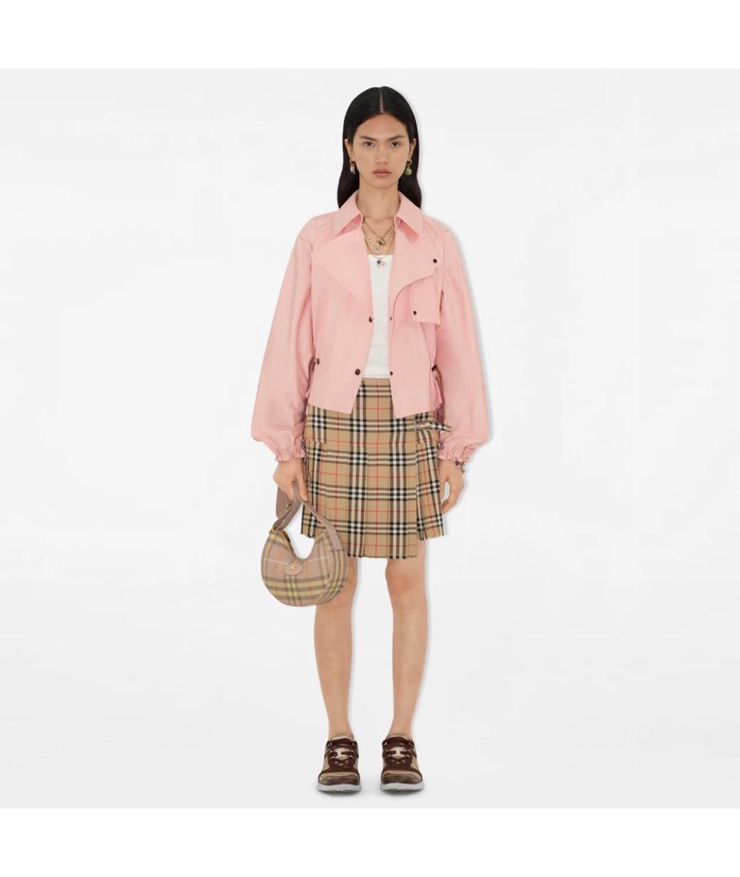 BURBERRY Розовая тканевая сумка через плечо, фото 2