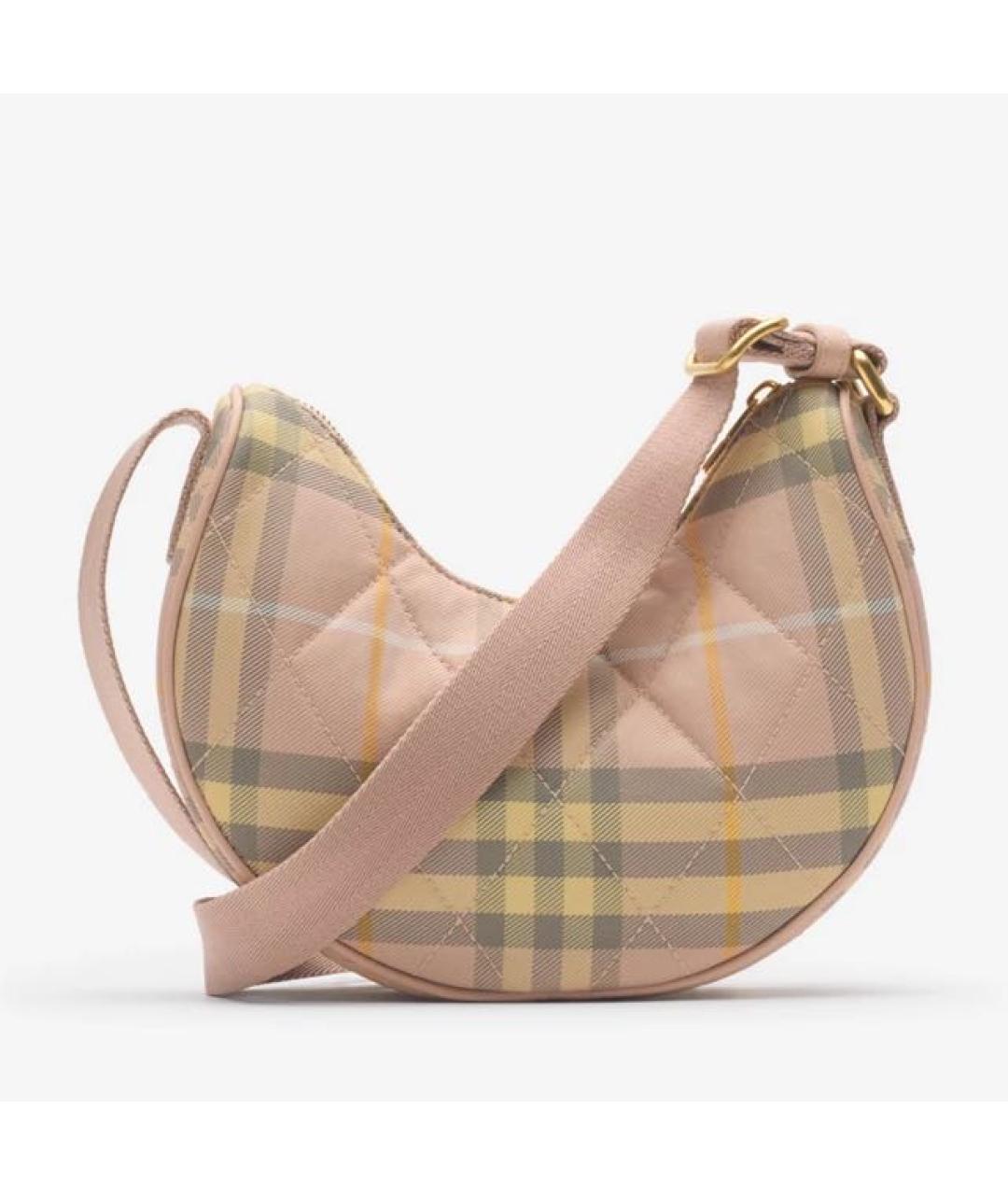 BURBERRY Розовая тканевая сумка через плечо, фото 6